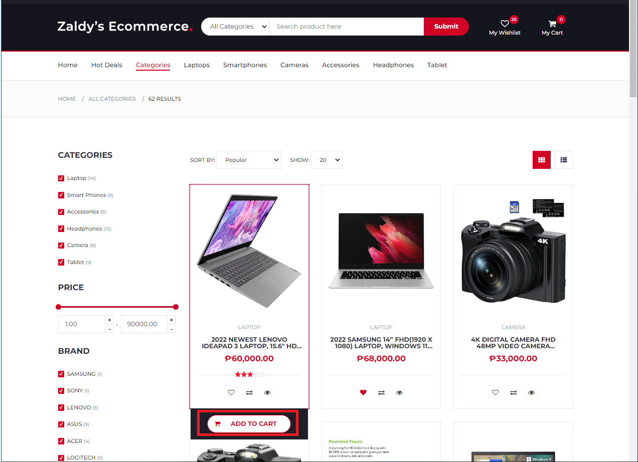 add to shopping cart